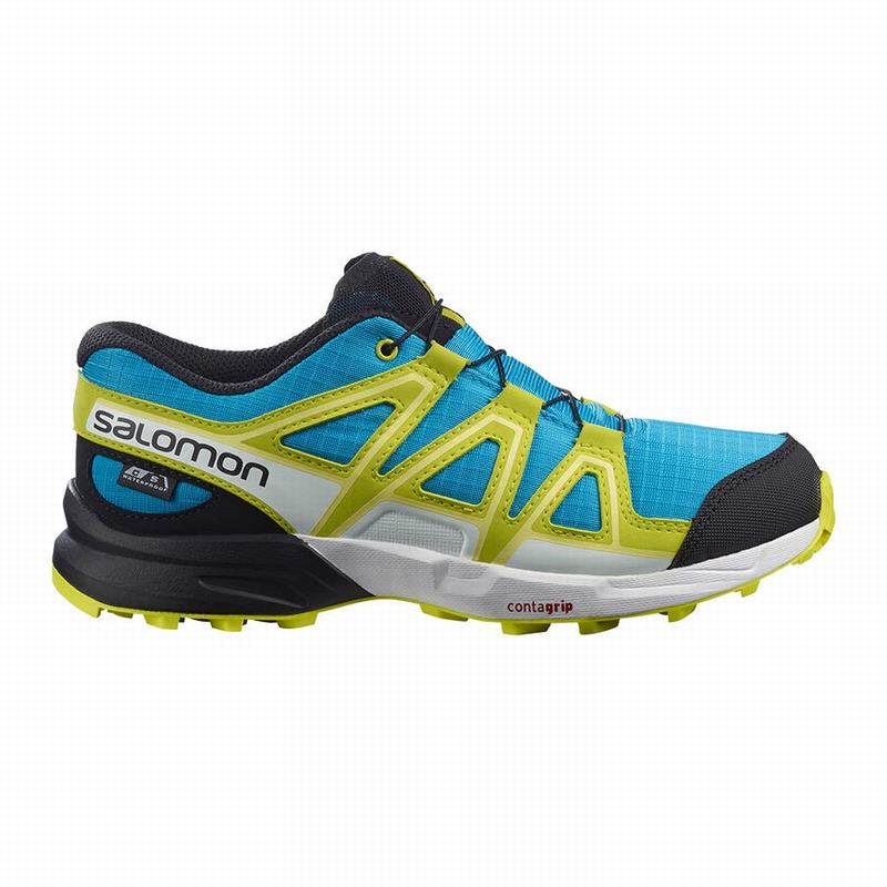 Chaussures De Trail Running Salomon Enfant Bleu / Vert - Salomon SPEEDCROSS CLIMASALOMON™ WATERPROOF